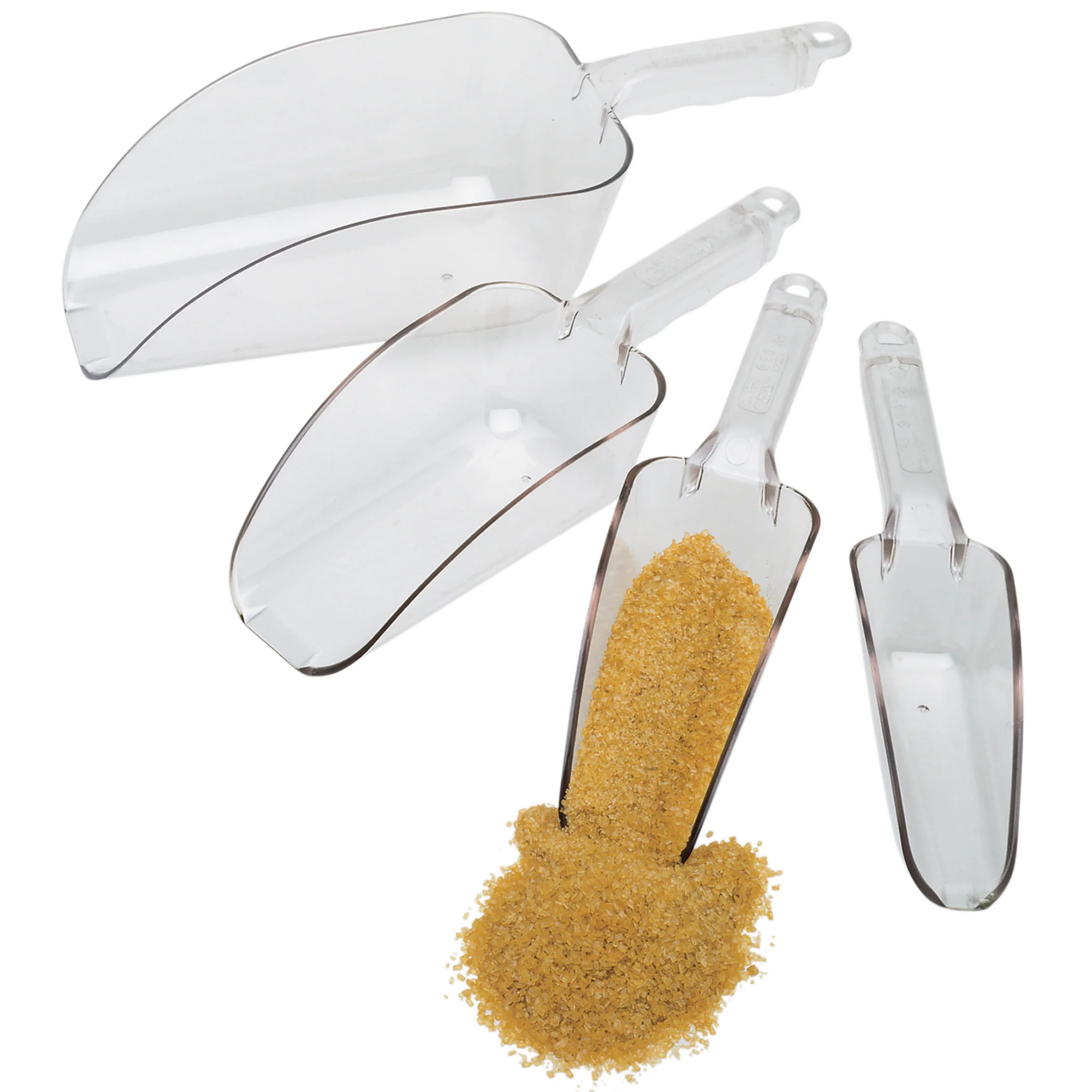 Cambro SCP64CW135 Camwear Polycarbonate Flat Bottom Scoop 64 oz. - Clear - Image 2