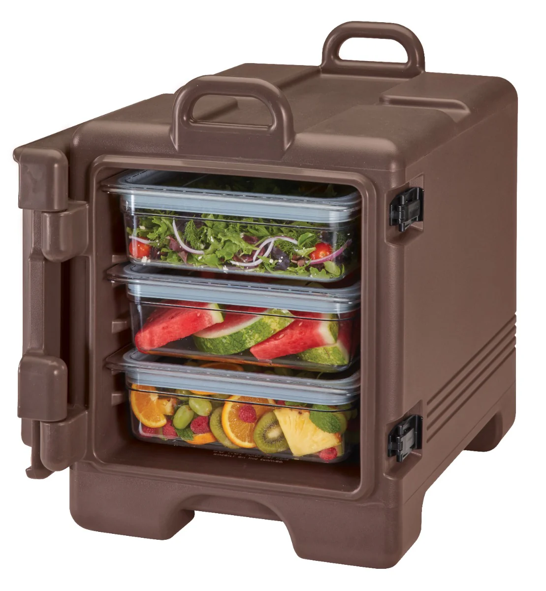 Cambro UPC300131 Ultra Pan Carrier Front Loading Insulated Food Pan Carrier 17" 36 qt. - Dark Brown - (4) Full Size 2-1/2" Deep Pan Capacity - Image 5