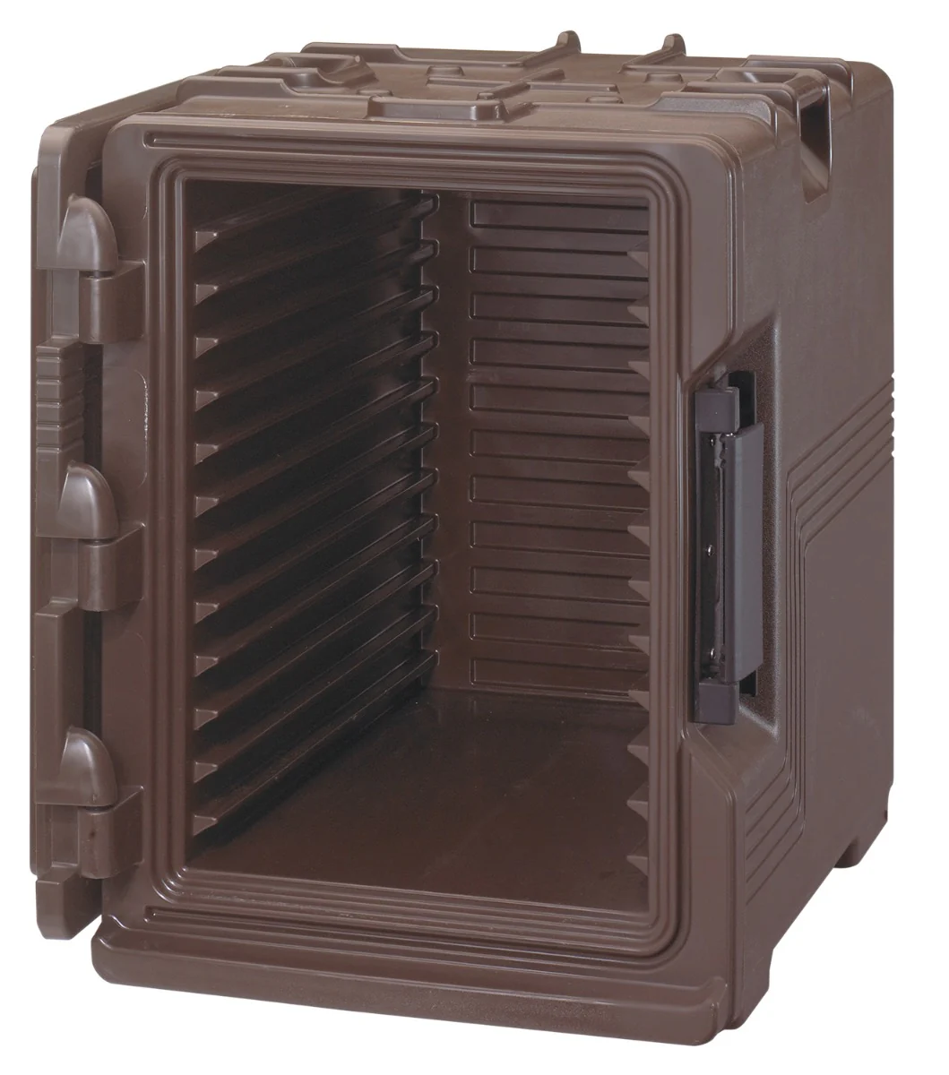 Cambro UPCS400131 Ultra Pan Carrier S-Series Front Loading Insulated Food Pan Carrier with Menu Clip 18" 60 qt. - Dark Brown - (6) Full Size 2-1/2" Deep Pan Capacity - Image 14