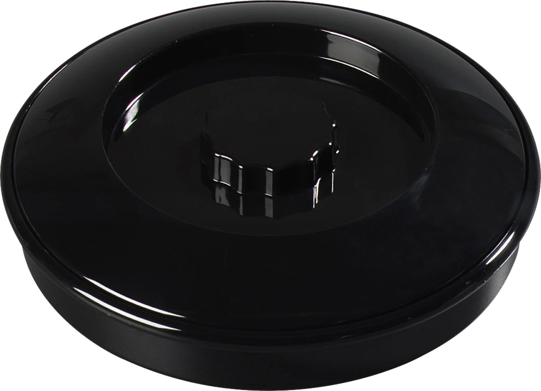 Carlisle 047503 Polycarbonate Stackable Interlocking Tortilla Server with Lid 7-1/2" - Black