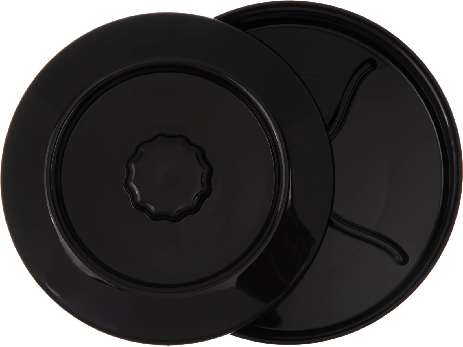 Carlisle 047503 Polycarbonate Stackable Interlocking Tortilla Server with Lid 7-1/2" - Black - Image 3