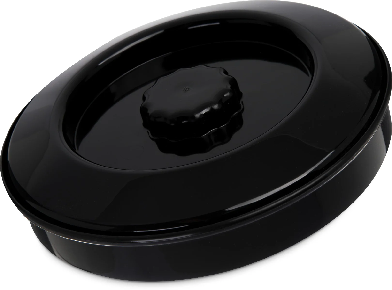 Carlisle 047503 Polycarbonate Stackable Interlocking Tortilla Server with Lid 7-1/2" - Black - Image 5