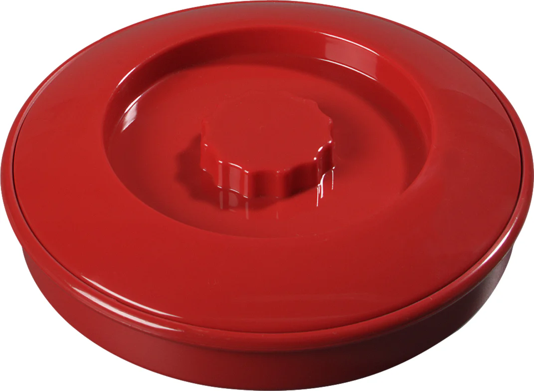 Carlisle 047505 Polycarbonate Stackable Interlocking Tortilla Server with Lid 7-1/2" - Red