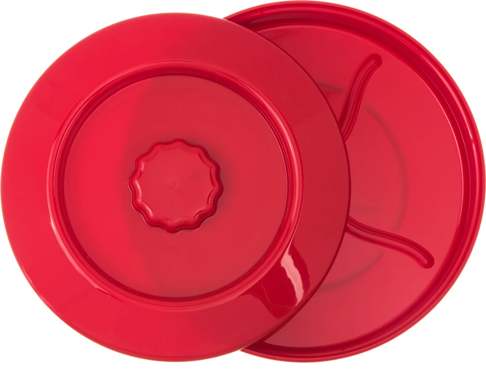 Carlisle 047505 Polycarbonate Stackable Interlocking Tortilla Server with Lid 7-1/2" - Red - Image 2