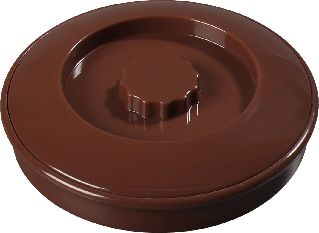 Carlisle 047528 Polycarbonate Stackable Interlocking Tortilla Server with Lid 7-1/2" - Brown