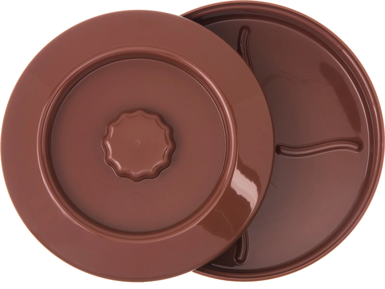 Carlisle 047528 Polycarbonate Stackable Interlocking Tortilla Server with Lid 7-1/2" - Brown - Image 2