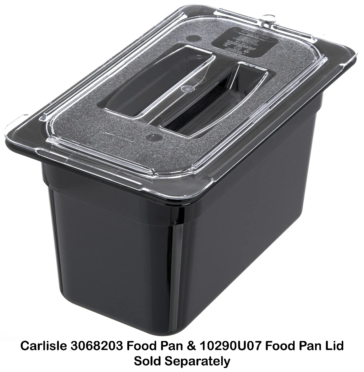 Carlisle 10290U07 StorPlus Universal Polycarbonate Food Pan Cover with Handle - 1/4 Size - Clear - Image 10