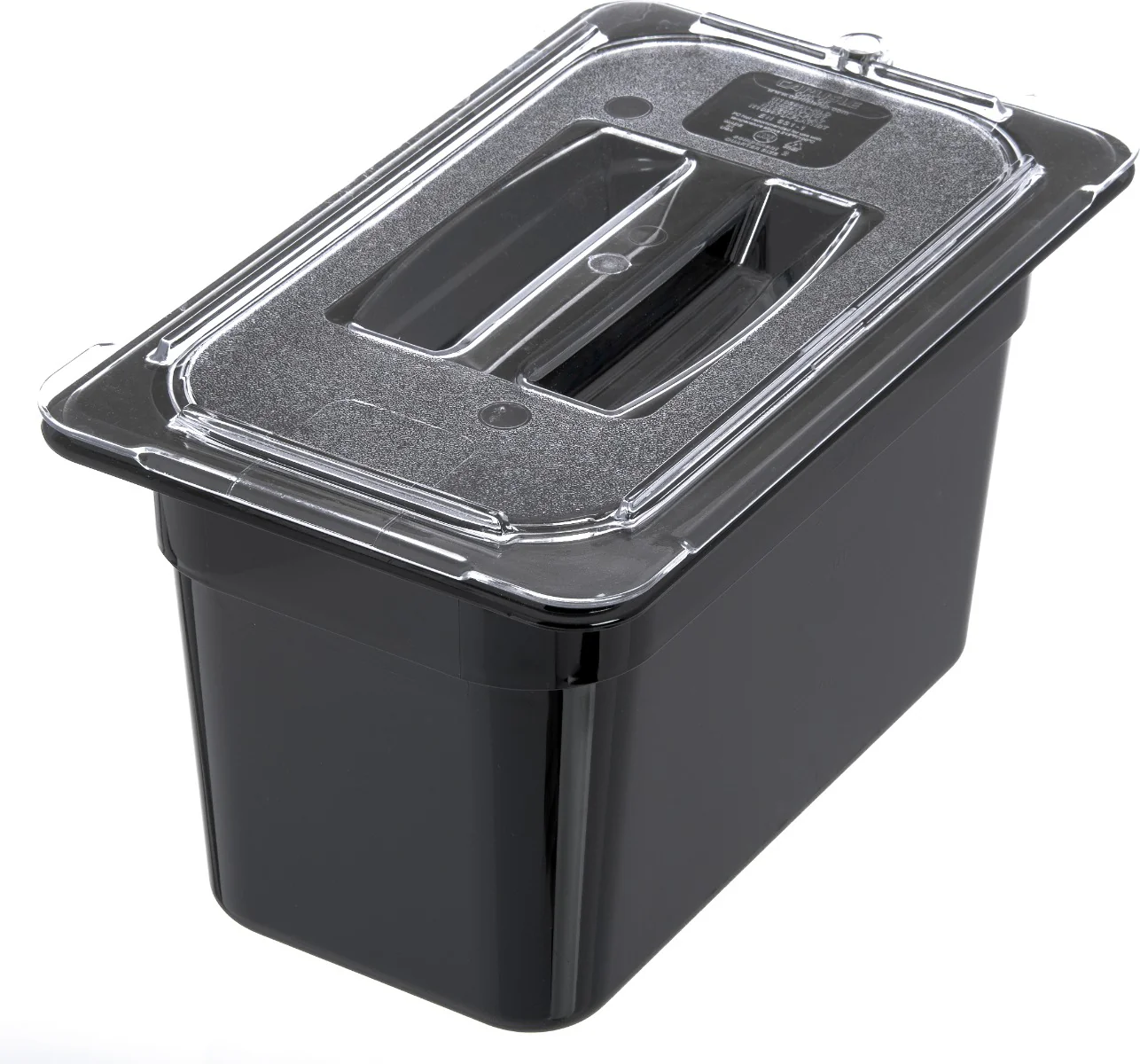 Carlisle 10290U07 StorPlus Universal Polycarbonate Food Pan Cover with Handle - 1/4 Size - Clear - Image 11