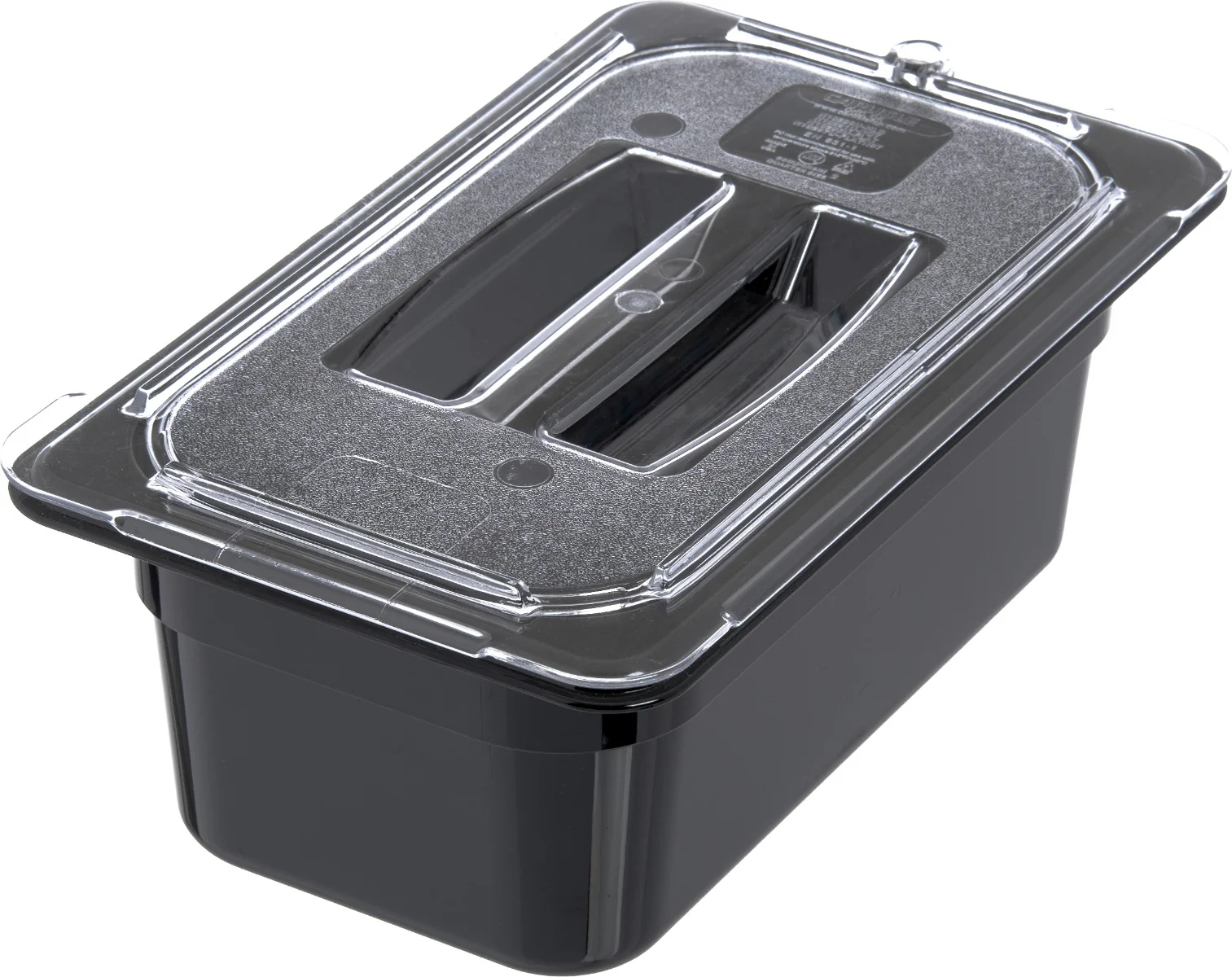 Carlisle 10290U07 StorPlus Universal Polycarbonate Food Pan Cover with Handle - 1/4 Size - Clear - Image 12