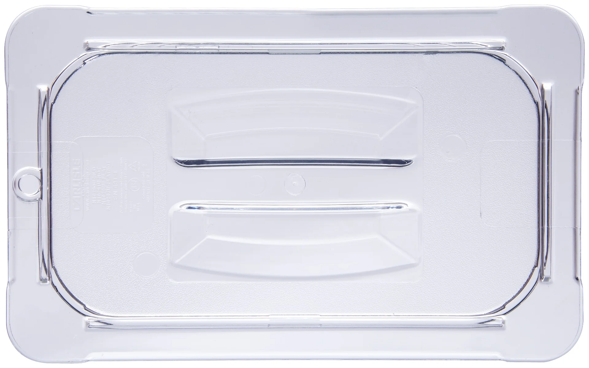 Carlisle 10290U07 StorPlus Universal Polycarbonate Food Pan Cover with Handle - 1/4 Size - Clear - Image 3