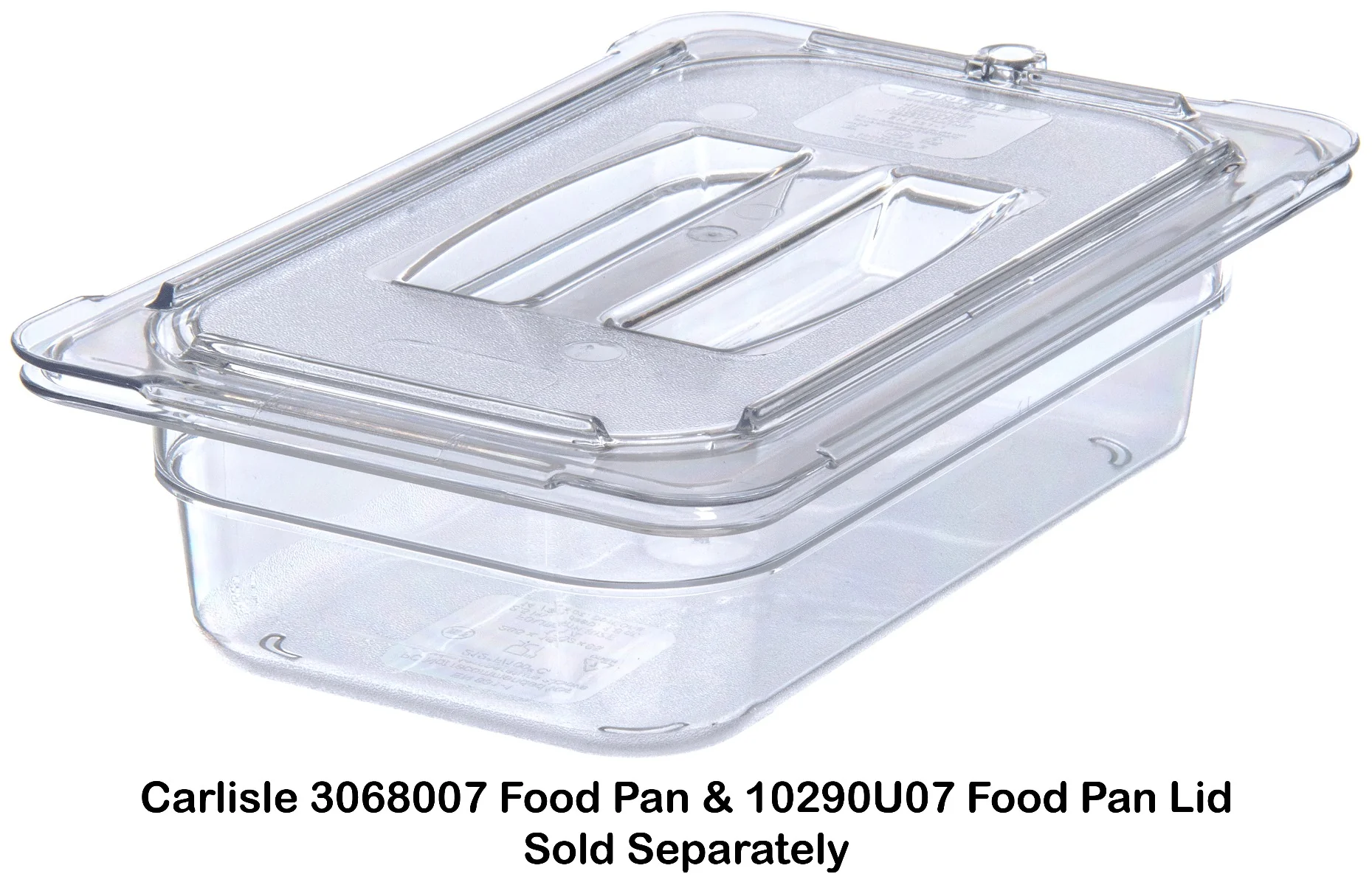 Carlisle 10290U07 StorPlus Universal Polycarbonate Food Pan Cover with Handle - 1/4 Size - Clear - Image 5