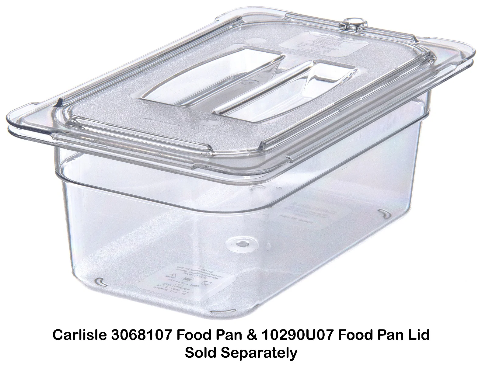 Carlisle 10290U07 StorPlus Universal Polycarbonate Food Pan Cover with Handle - 1/4 Size - Clear - Image 6