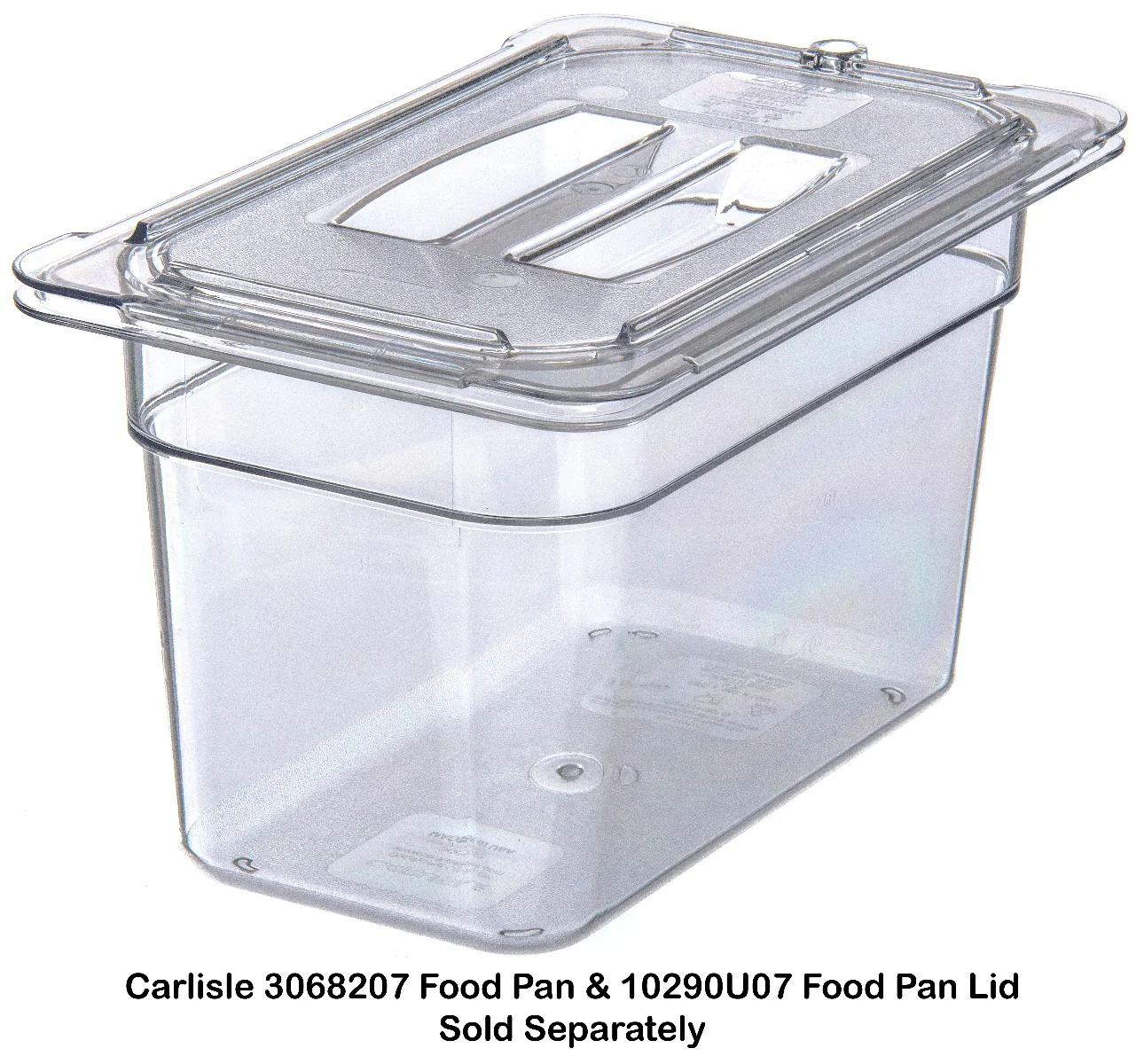 Carlisle 10290U07 StorPlus Universal Polycarbonate Food Pan Cover with Handle - 1/4 Size - Clear - Image 7