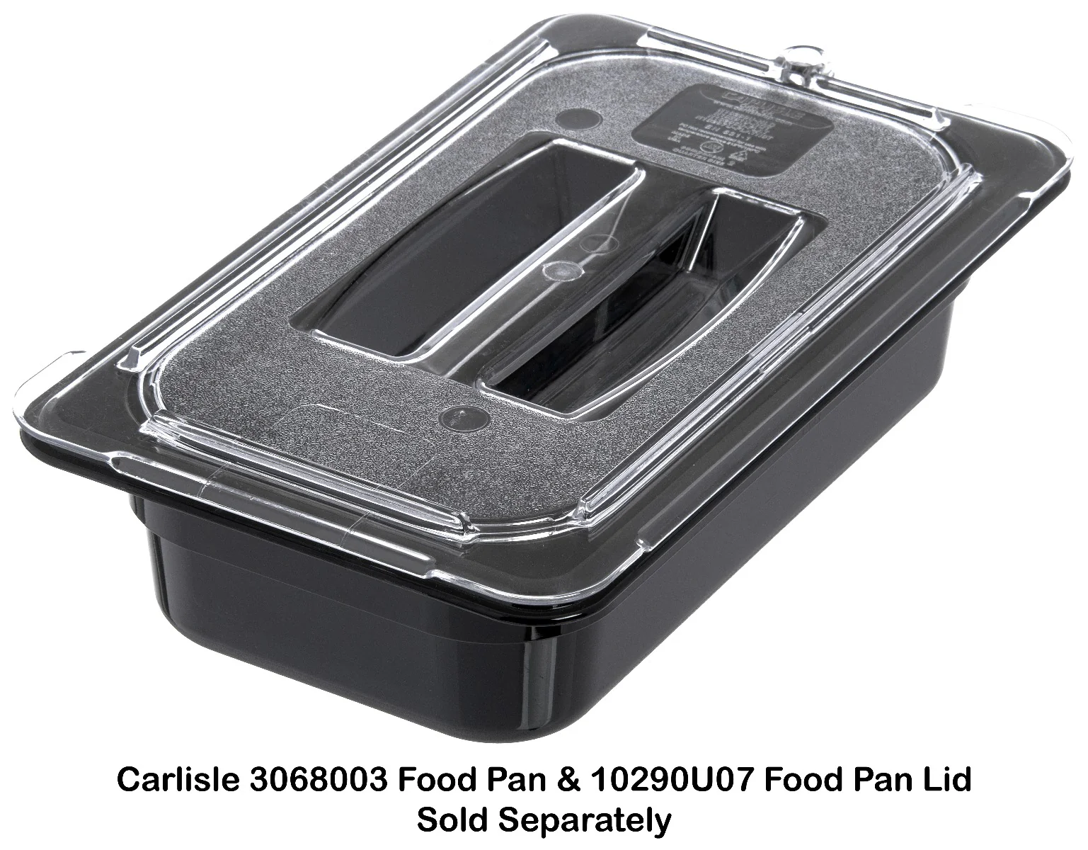Carlisle 10290U07 StorPlus Universal Polycarbonate Food Pan Cover with Handle - 1/4 Size - Clear - Image 8