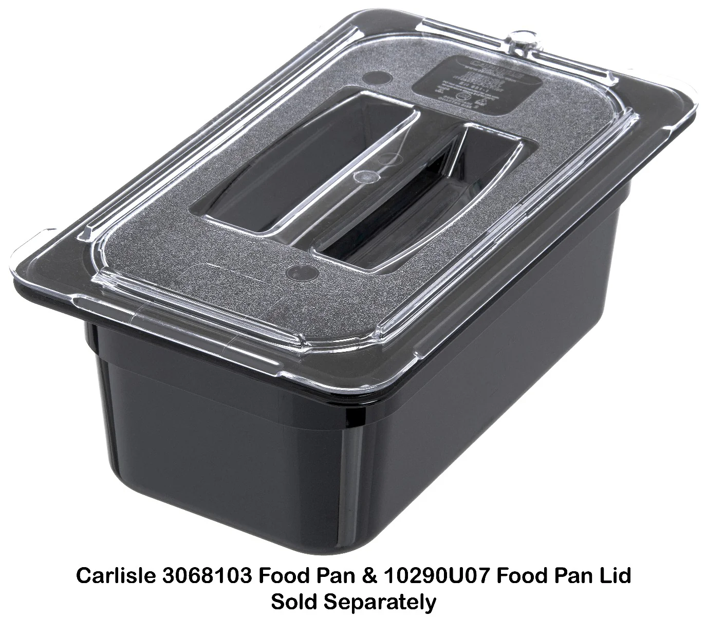 Carlisle 10290U07 StorPlus Universal Polycarbonate Food Pan Cover with Handle - 1/4 Size - Clear - Image 9