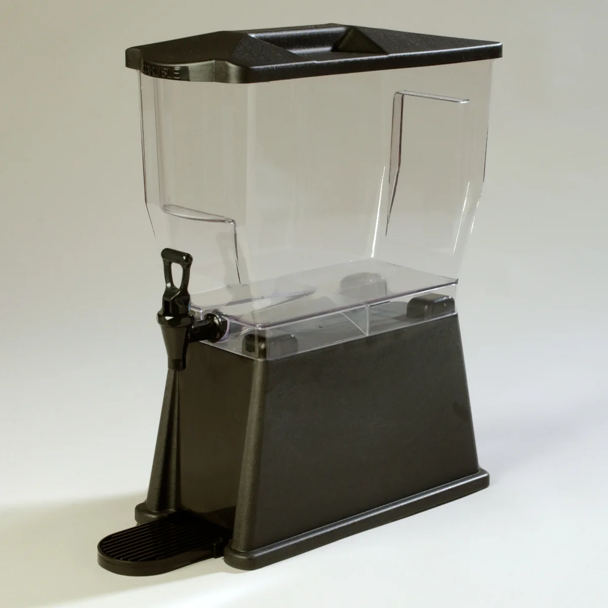 Carlisle 1085003 Trimline Premium Rectangular Non-Insulated Beverage Dispenser with Single Clear Bowl, Black Base and Deluxe No-Drip Locking Faucet 3 Gal. - Image 4