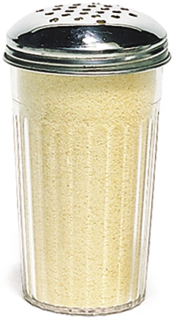 Carlisle 331907 Fluted Plastic Cheese Shaker with Stainless Steel Perforated Top 12 oz. - Clear - Image 5