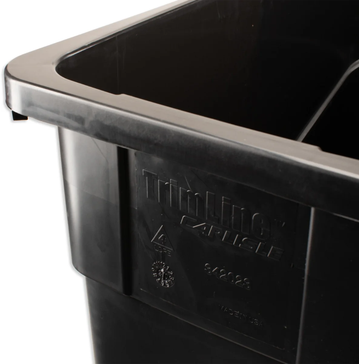 Carlisle 34202303 Carlisle TrashCan 23Gal Rectangular Plastic Black - Image 5