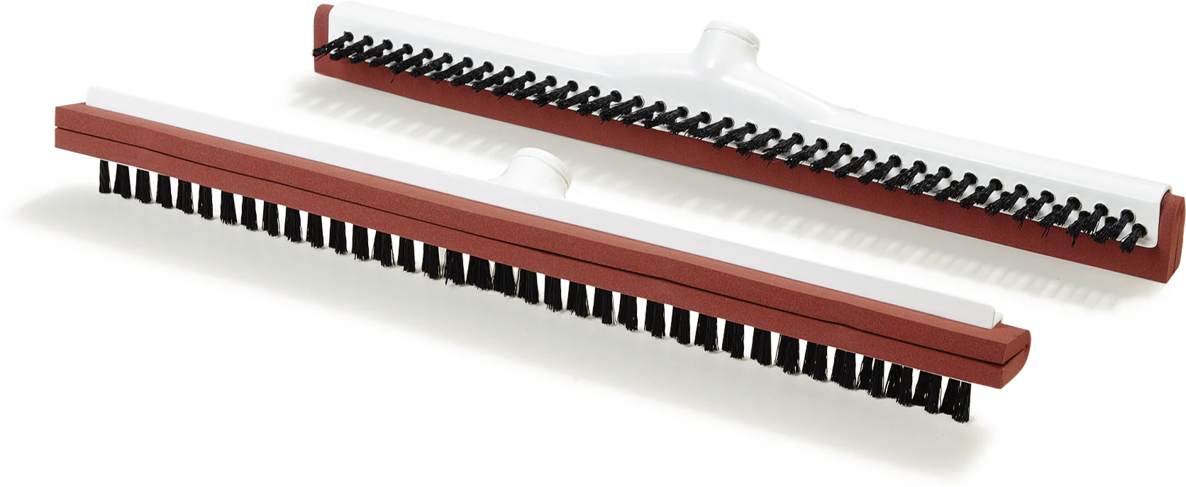Carlisle 36781800 Flo-Pac Floor Dual Squeegee / Brush  Head with Red Neoprene Foam Blade, Bristles and Plastic Frame 18" - Image 2