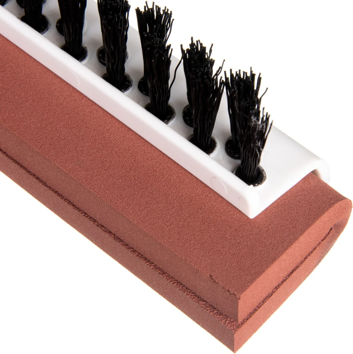 Carlisle 36781800 Flo-Pac Floor Dual Squeegee / Brush  Head with Red Neoprene Foam Blade, Bristles and Plastic Frame 18" - Image 4