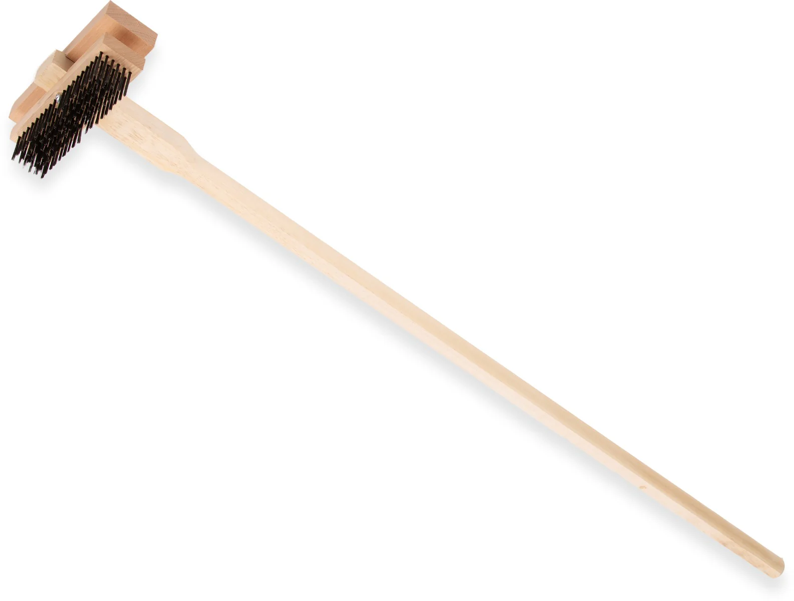 Carlisle 4029400 Double Head Broiler King Grill Brush with Carbon Steel Bristles and Wood Handle 48" OAL - Image 13