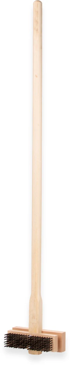 Carlisle 4029400 Double Head Broiler King Grill Brush with Carbon Steel Bristles and Wood Handle 48" OAL - Image 7