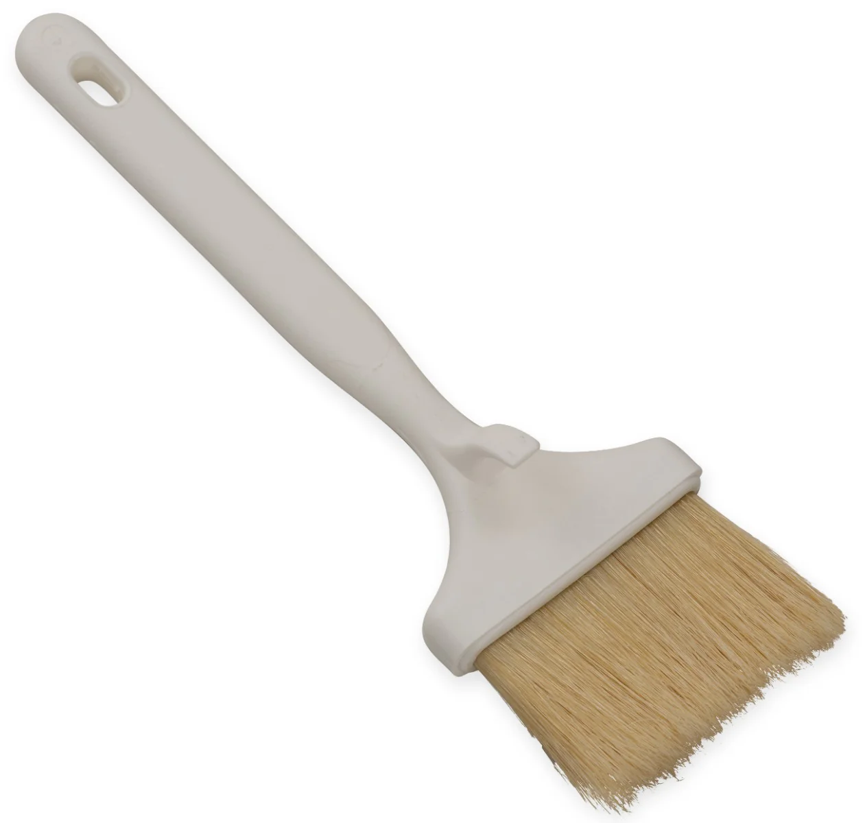Carlisle 4037900 Sparta Meteor Flat Pastry / Basting Brush with 3"W Boar Bristles & Plastic Handle with Hook - White