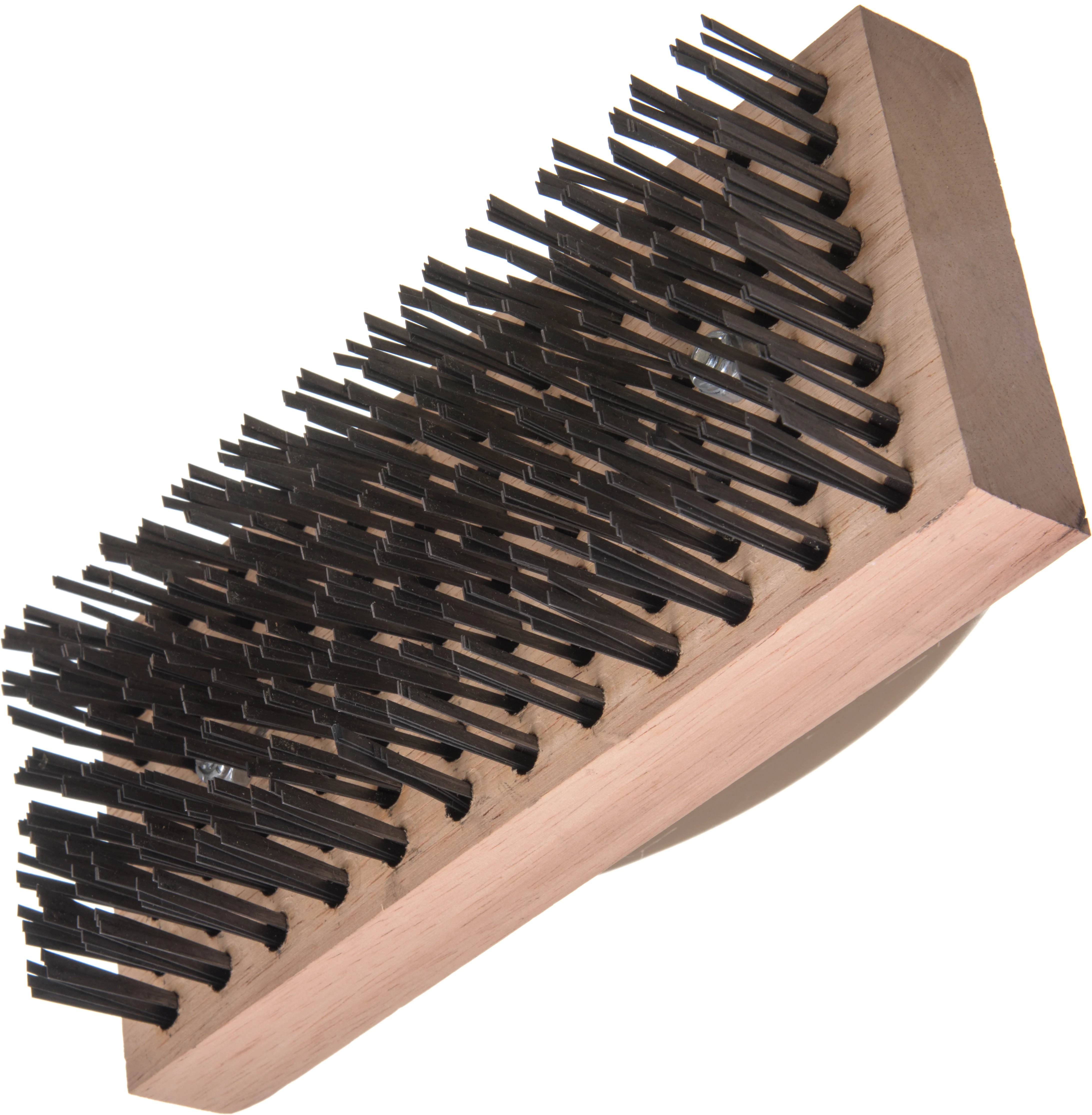 Carlisle 4067600 Wooden Butcher Block Brush with Steel Bristles and Plastic Handle 9" x 4" - Image 4