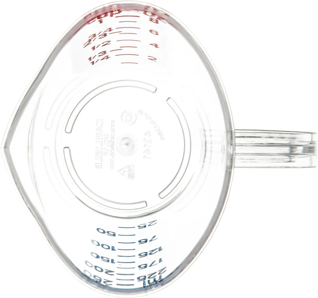 Carlisle 4314107 Carlisle Measuring Cup 8 oz, Clear Plastic , 12ea/cs - Image 6