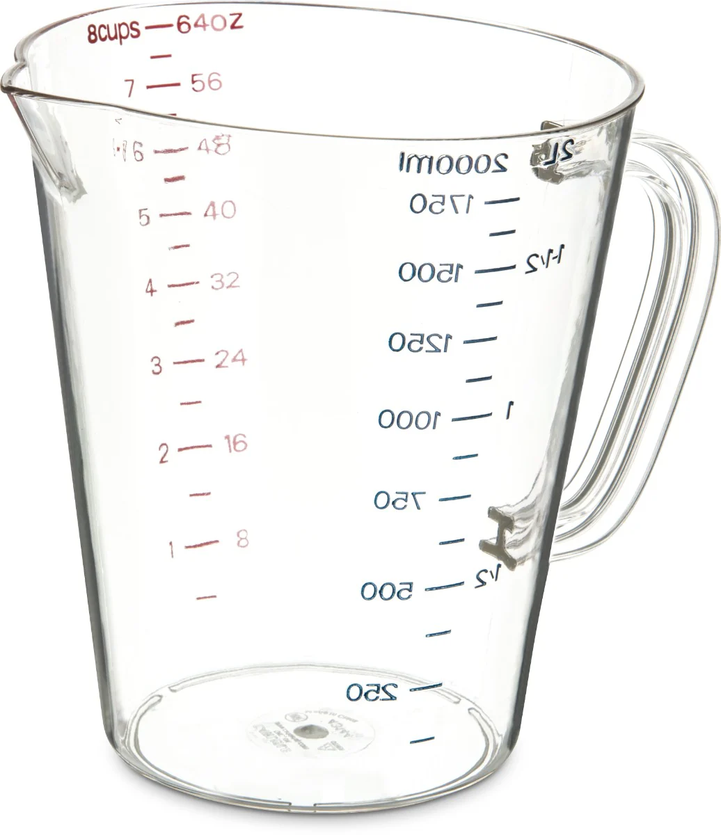 Carlisle 4314407 Carlisle Measuring Cup 64 oz, Clear Plastic - Image 8