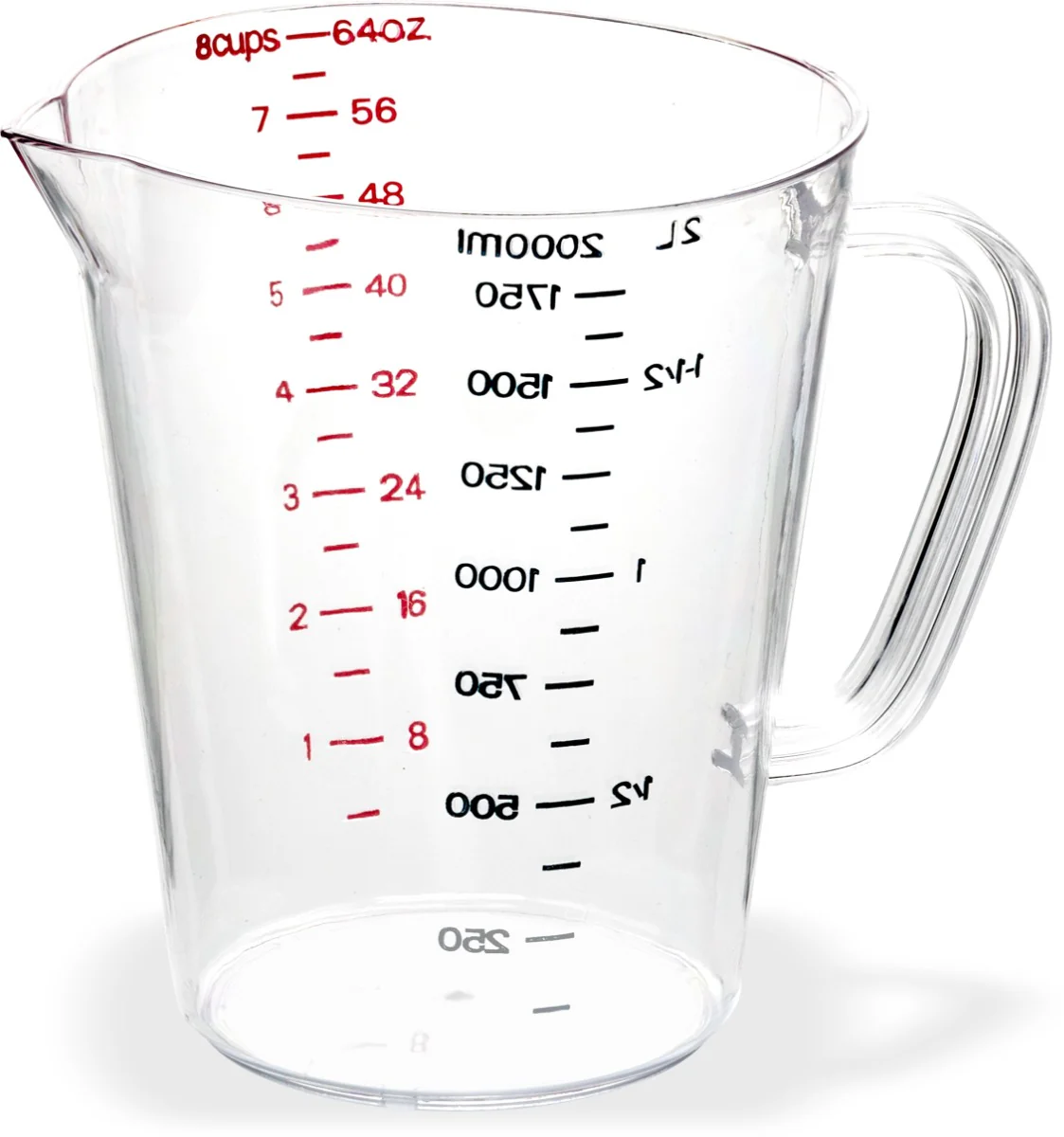 Carlisle 4314407 Carlisle Measuring Cup 64 oz, Clear Plastic - Image 9