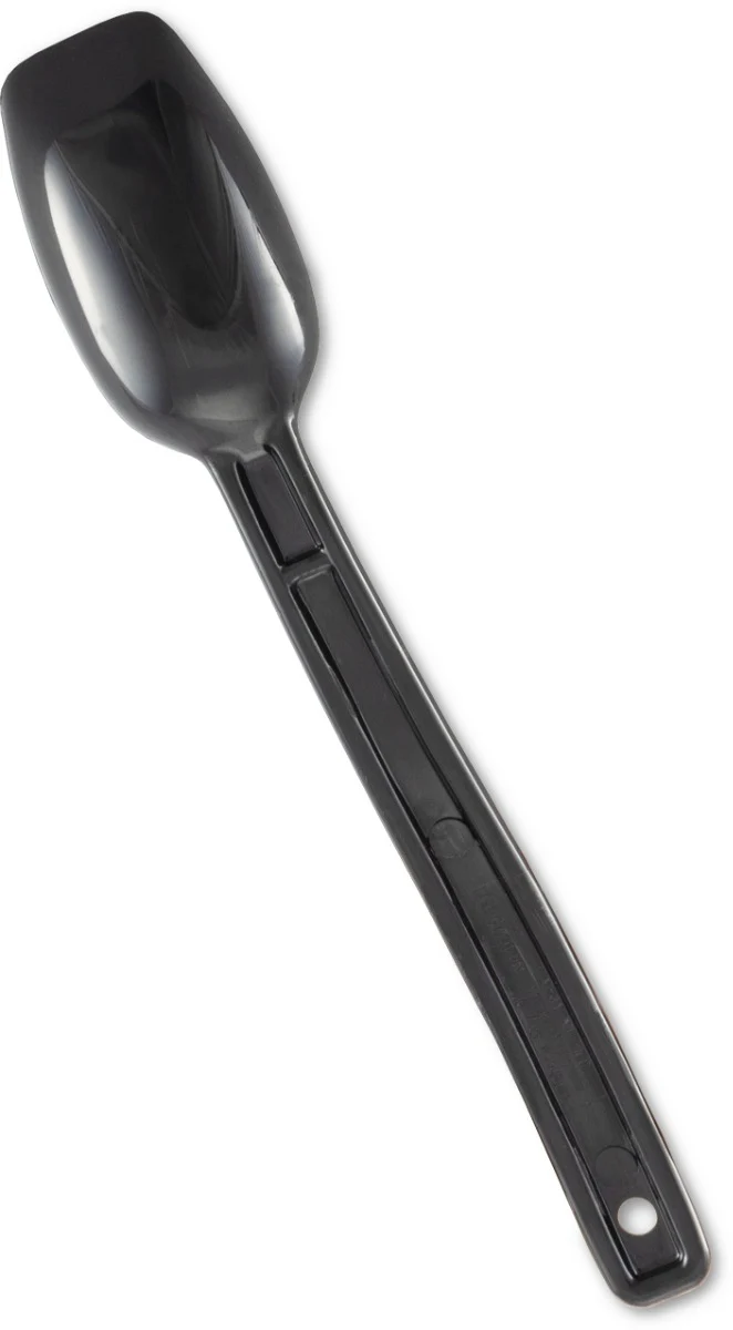 Carlisle 446003 One-Piece Plastic Solid Salad/Buffet Serving Spoon with Notched handle 9" - 1/2 oz. - Black - Image 13