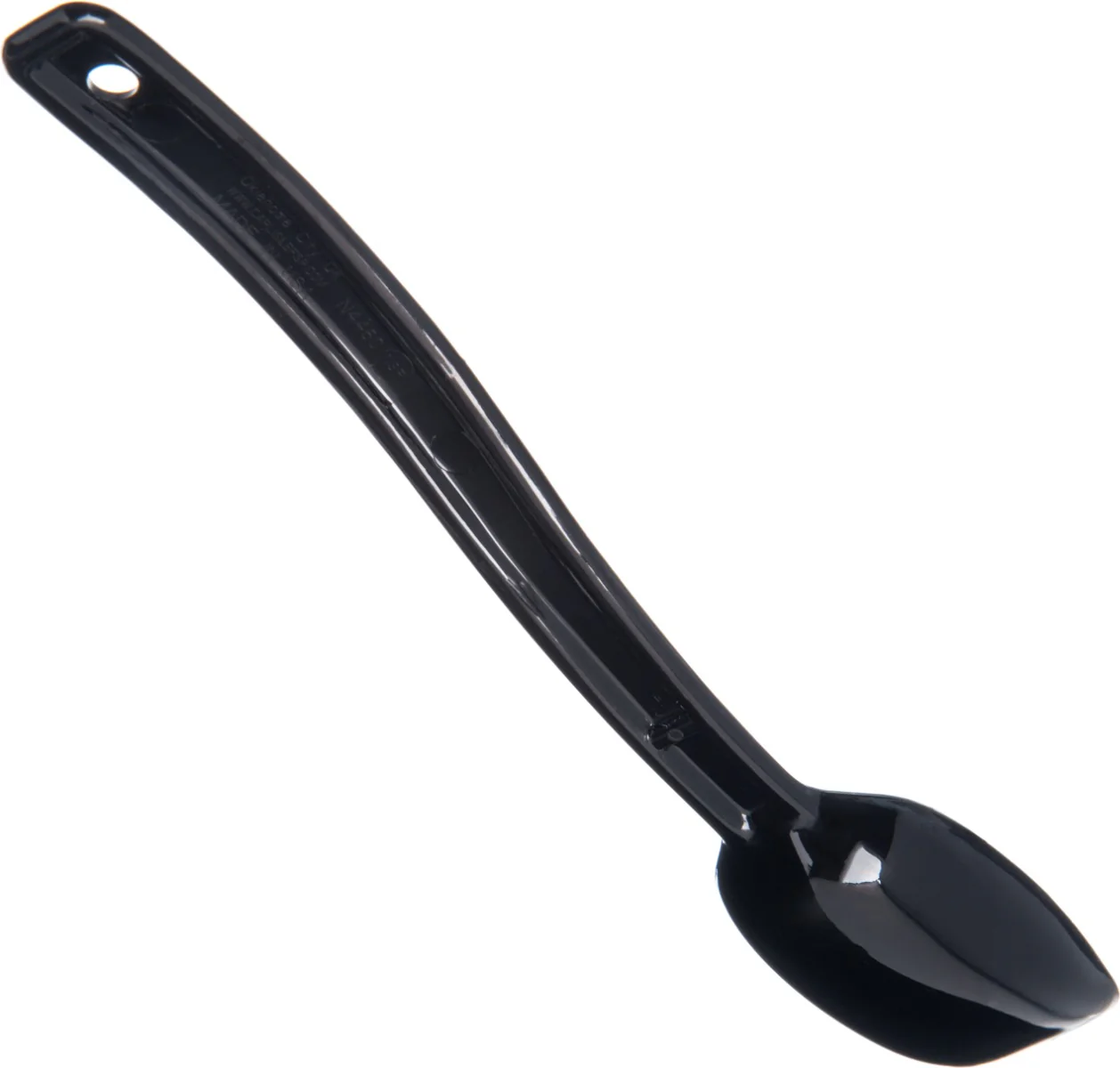 Carlisle 446003 One-Piece Plastic Solid Salad/Buffet Serving Spoon with Notched handle 9" - 1/2 oz. - Black - Image 9