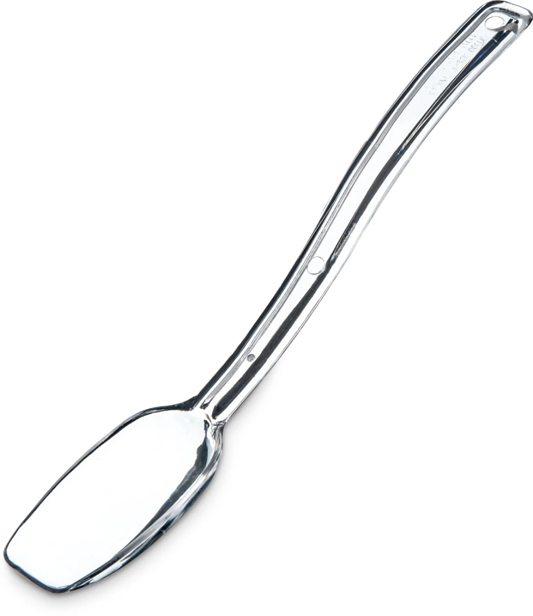 Carlisle 446007 One-Piece Plastic Solid Salad/Buffet Serving Spoon with Notched handle 9" - 1/2 oz. - Clear - Image 10