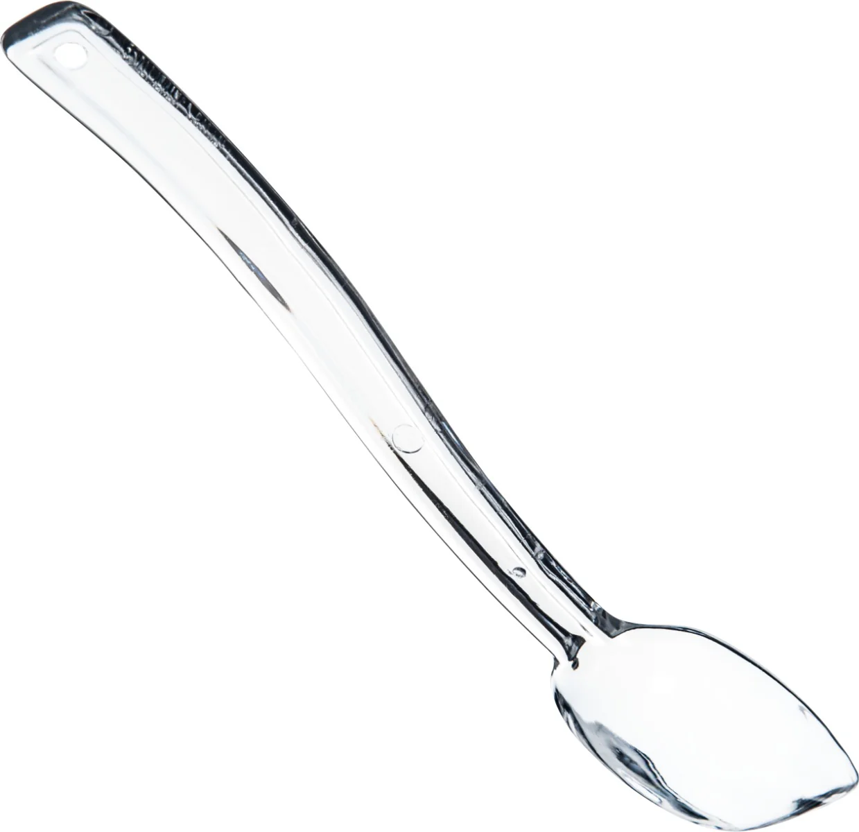 Carlisle 446007 One-Piece Plastic Solid Salad/Buffet Serving Spoon with Notched handle 9" - 1/2 oz. - Clear - Image 11