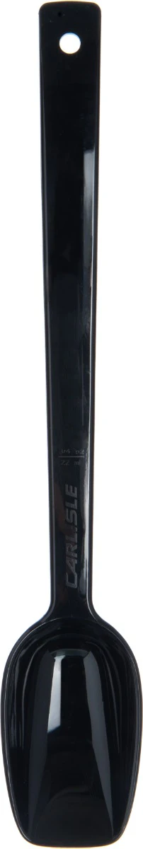 Carlisle 447003 One-Piece Plastic Solid Salad/Buffet Serving Spoon with Notched handle 10" - 3/4 oz. - Black - Image 11
