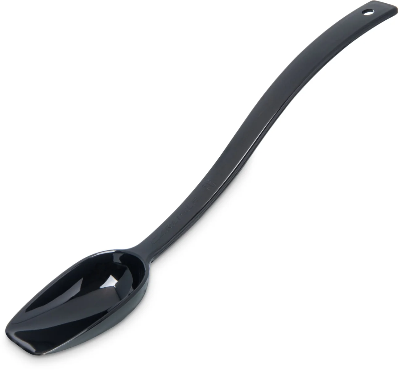 Carlisle 447003 One-Piece Plastic Solid Salad/Buffet Serving Spoon with Notched handle 10" - 3/4 oz. - Black - Image 12