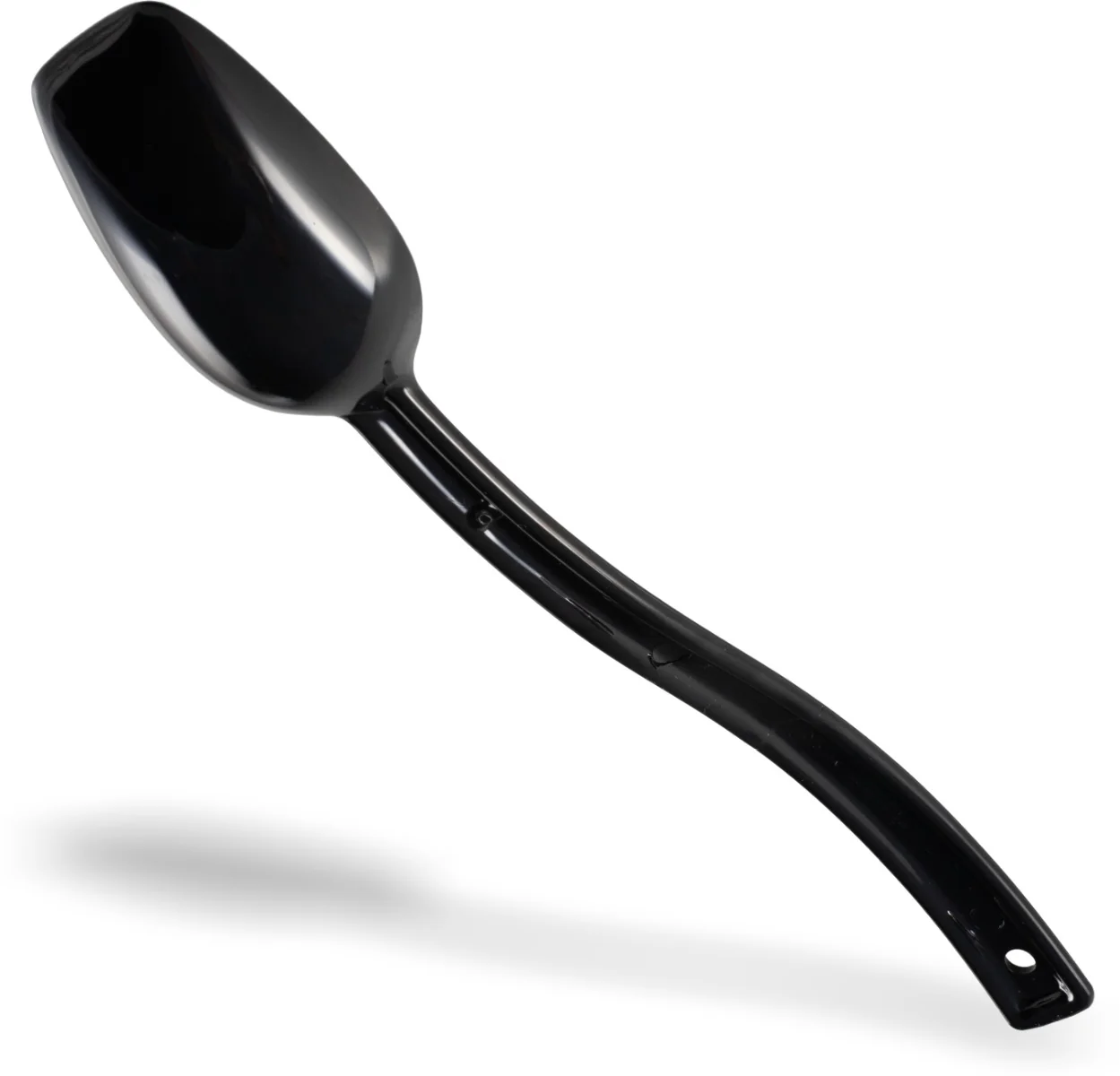 Carlisle 447003 One-Piece Plastic Solid Salad/Buffet Serving Spoon with Notched handle 10" - 3/4 oz. - Black - Image 14