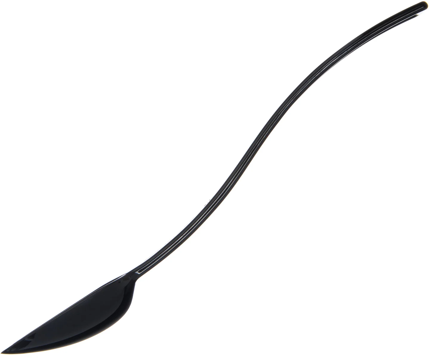 Carlisle 447003 One-Piece Plastic Solid Salad/Buffet Serving Spoon with Notched handle 10" - 3/4 oz. - Black - Image 3