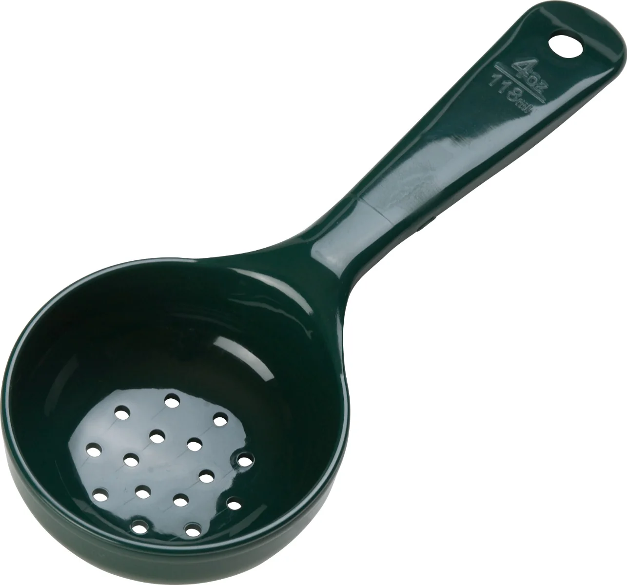 Carlisle 492908 Perforated Portion Spoon 4 oz. Plastic Green Handle , 12ea/cs - Image 4