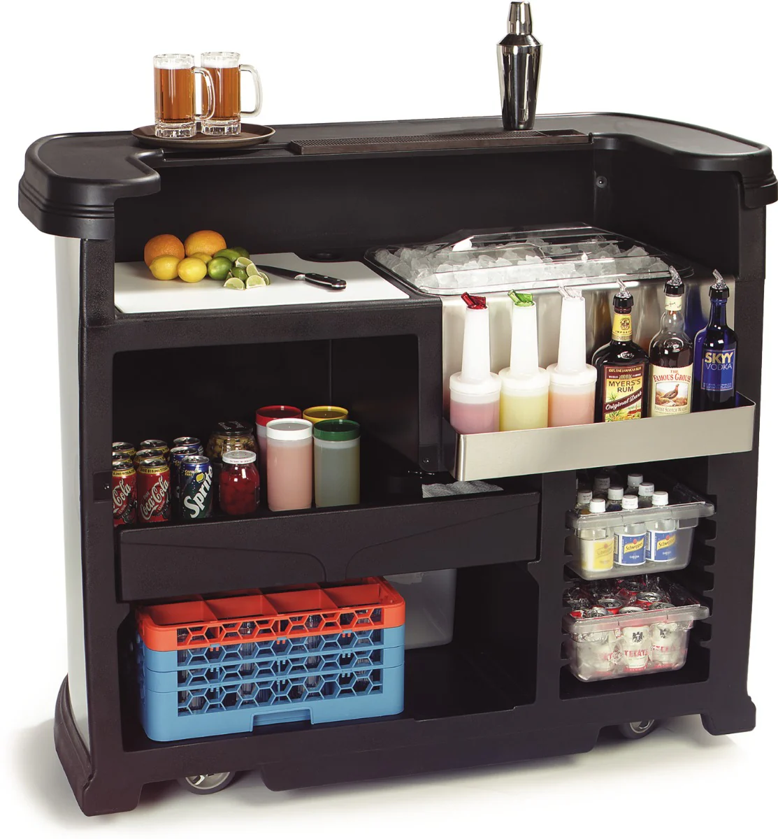 Carlisle 755003 Maximizer Portable Bar with 15 gal. Ice Bin 56" x 26-1/2" x 48" - Black - Image 3