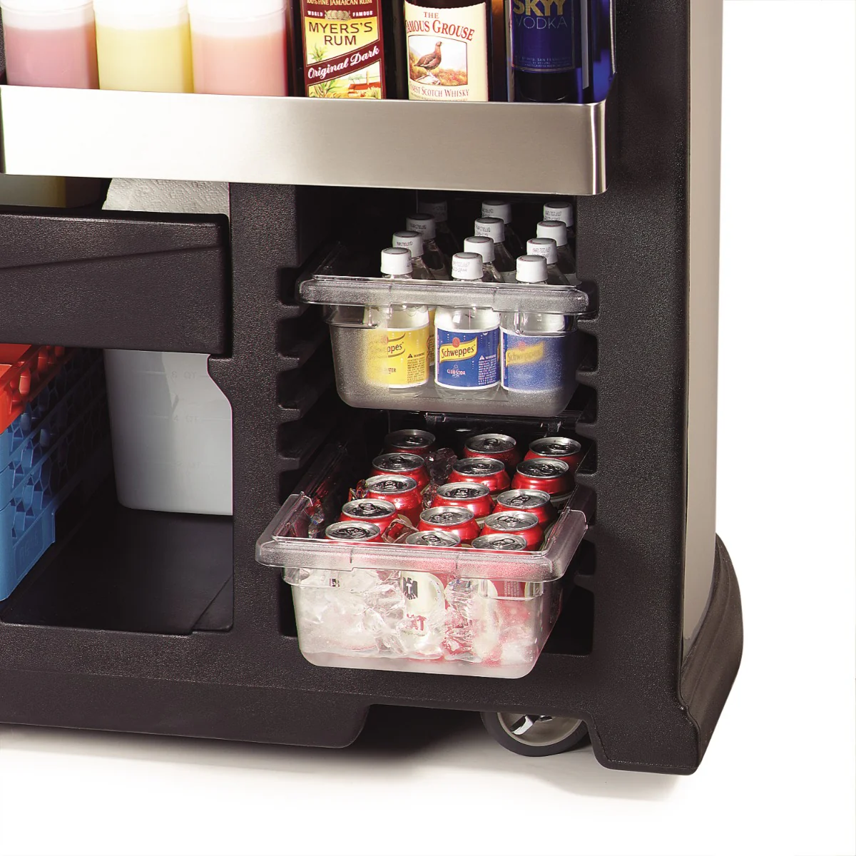 Carlisle 755003 Maximizer Portable Bar with 15 gal. Ice Bin 56" x 26-1/2" x 48" - Black - Image 9