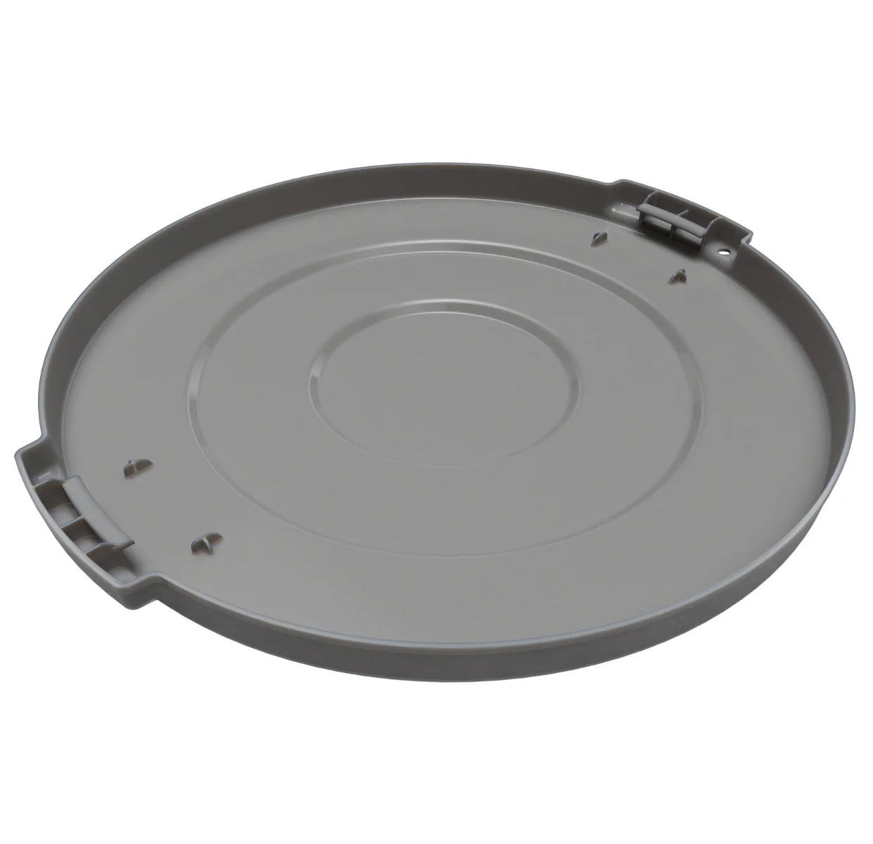 Carlisle 84101123 Bronco Plastic Round Flat Trash Can Lid for use with 10-Gallon Container - Gray - Image 2