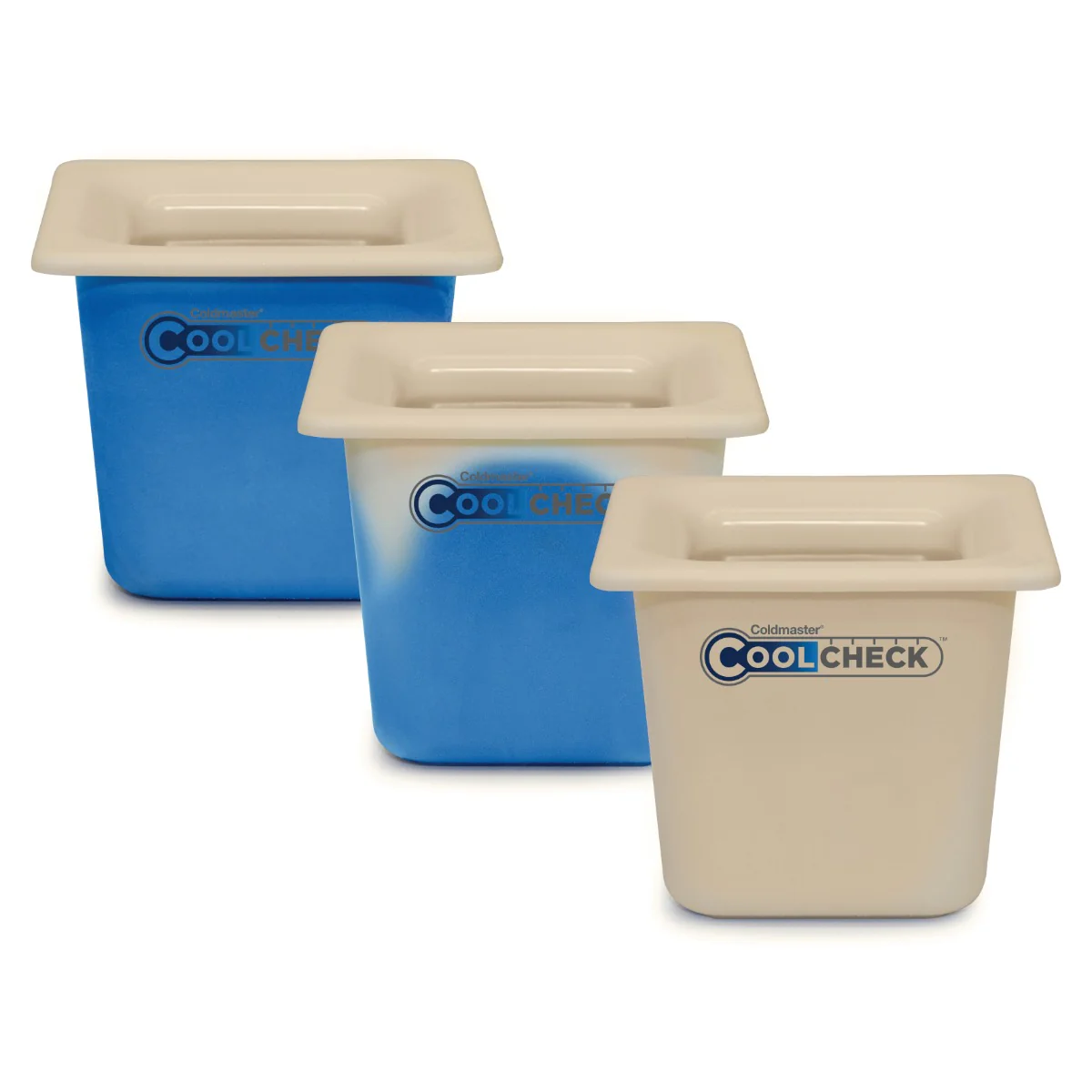 Carlisle CM1100C1402 Coldmaster Coolcheck Color Changing Plastic Food Pan 6" Deep - (1/1) Full Size - White/Blue - Image 2