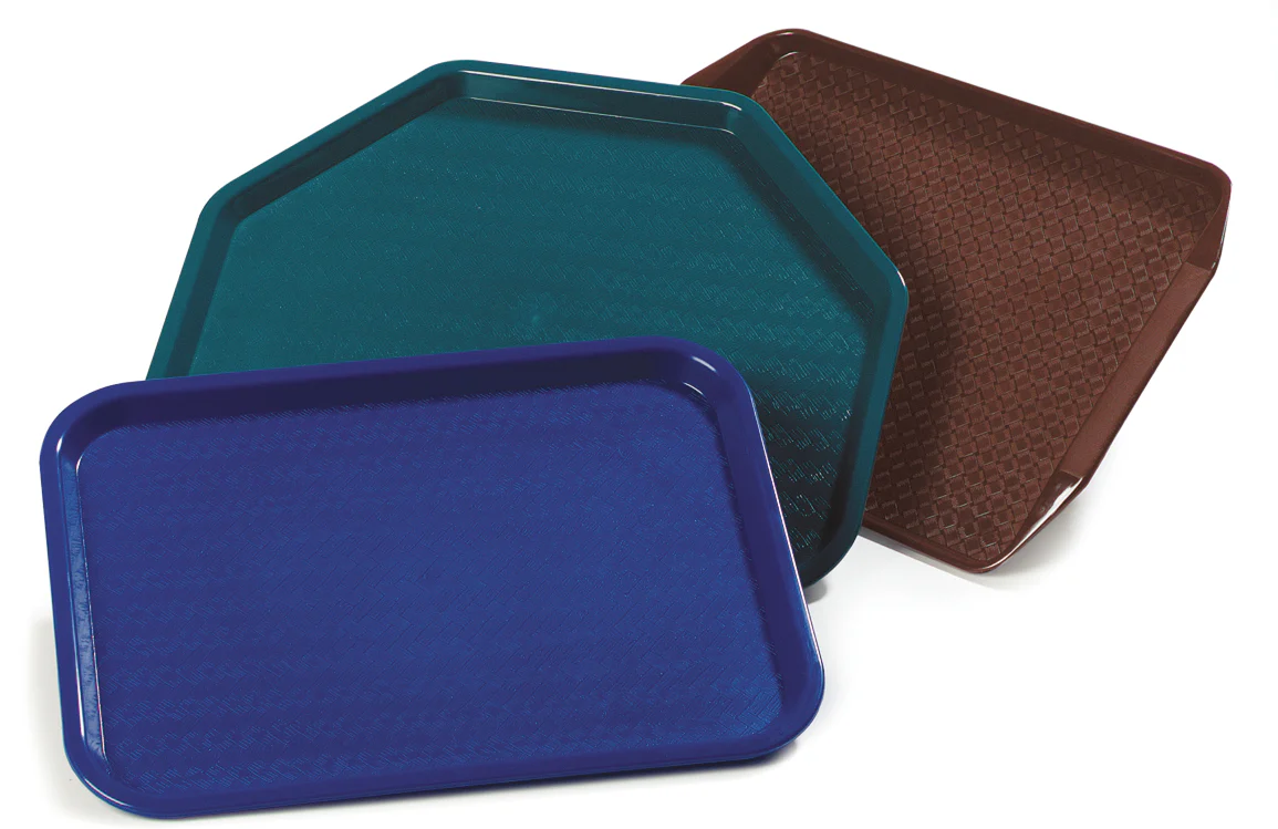 Carlisle CT121614 Cafe Polypropylene Fast Food Cafeteria Tray 12" x 16" - Blue - Image 7