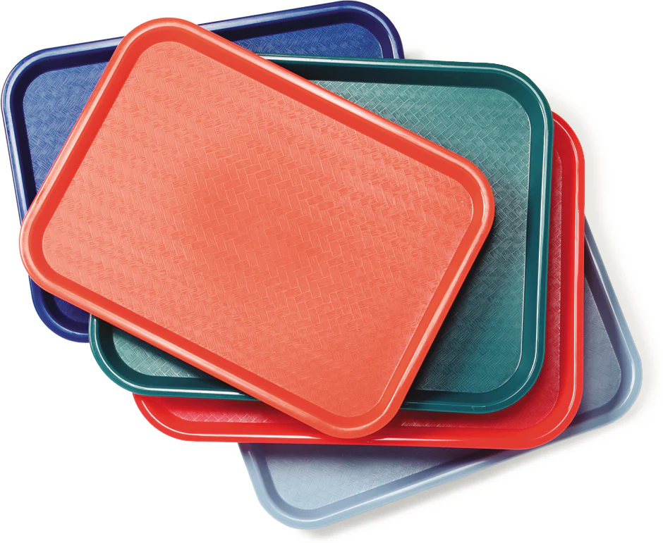 Carlisle CT121614 Cafe Polypropylene Fast Food Cafeteria Tray 12" x 16" - Blue - Image 8