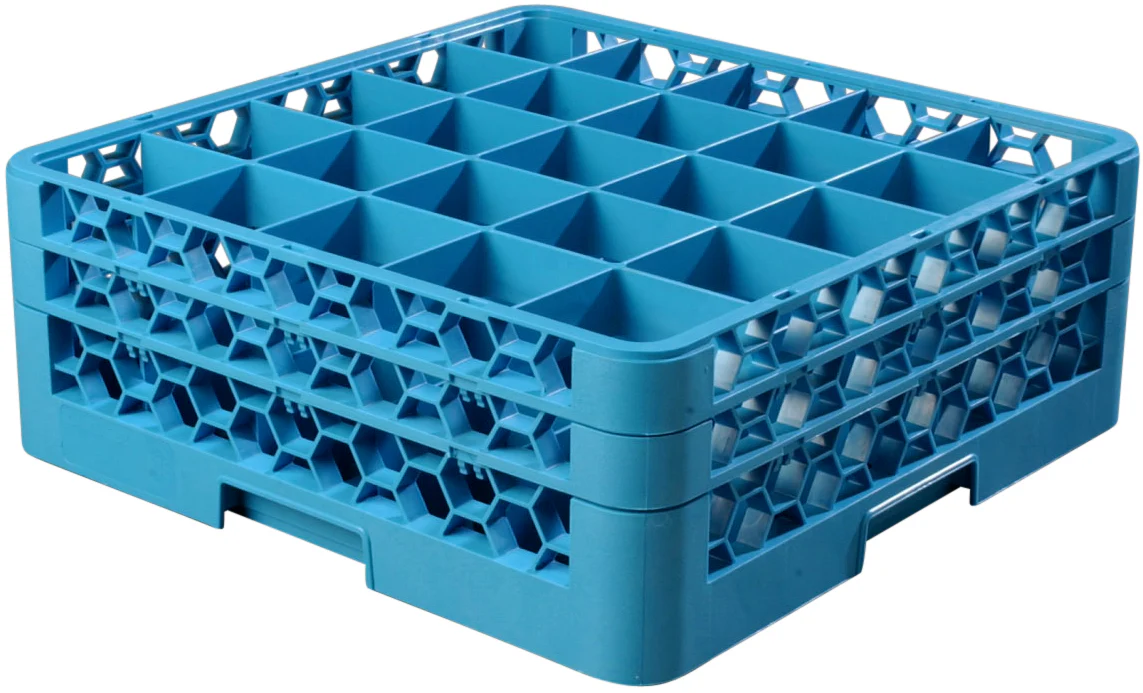 Carlisle RG25-214 OptiClean 25-Compartment Dishwasher Glass Rack with (2) Extenders - Blue - Image 9