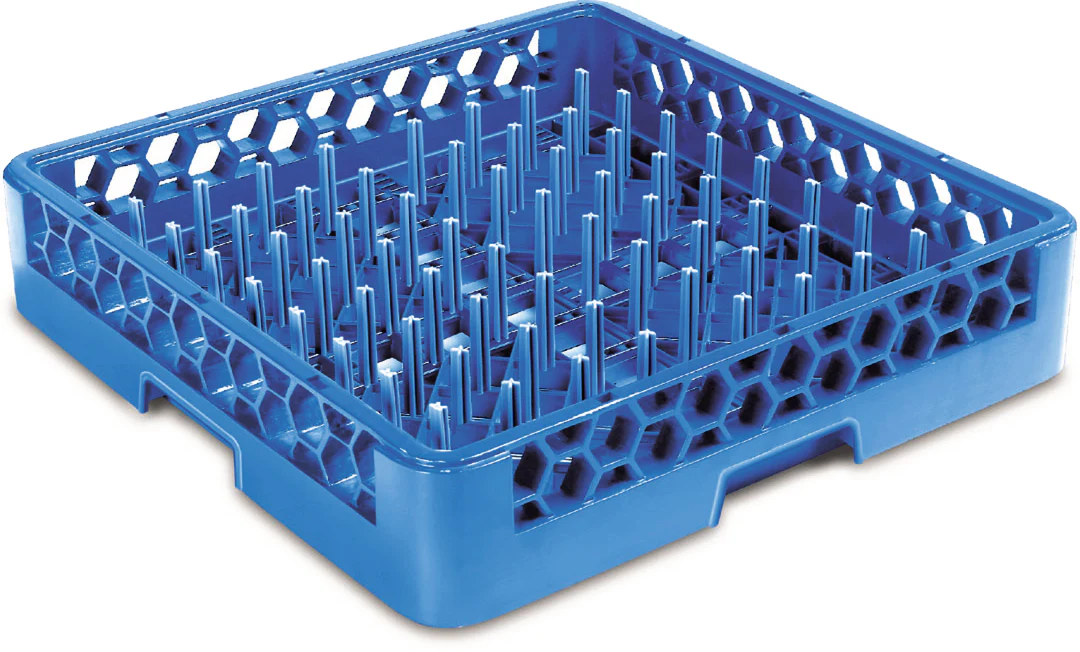 Carlisle RP14 OptiClean 1-Compartment All-Purpose Full Size Plate/Tray Peg Rack with 2-1/2" Pegs - Blue - Image 7