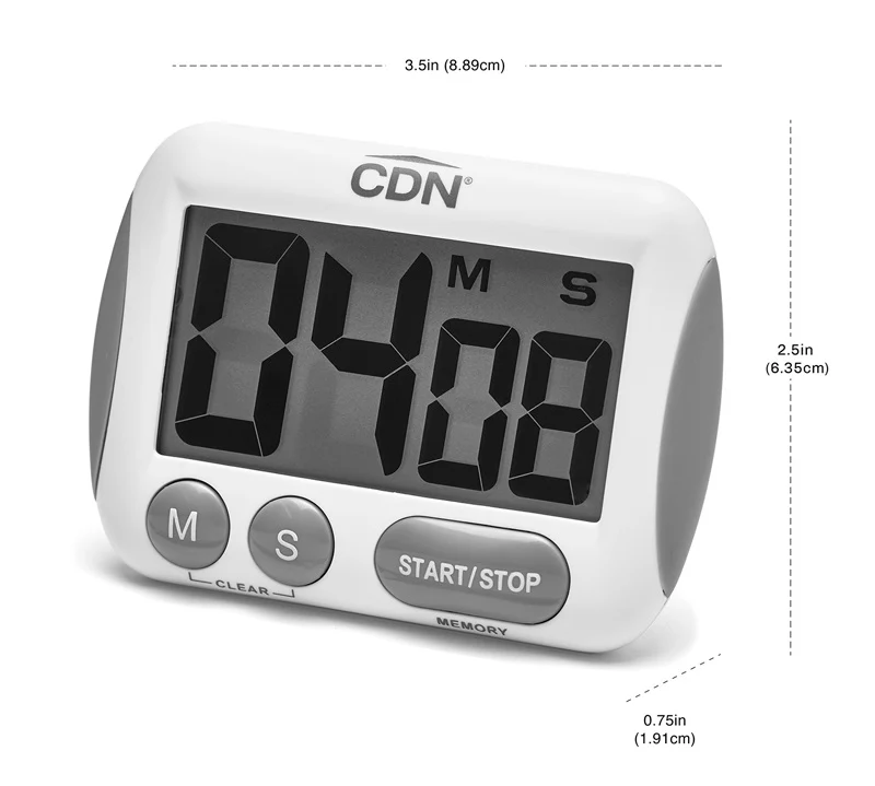CDN TM15 Extra Big Digit 100 Minute Digital Timer 2-1/2"W x 1-3/8"H - White - Image 2