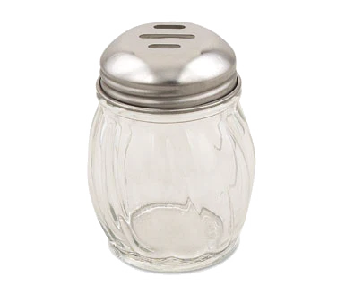 Browne 575227 Swirl Glass Cheese Shaker with SS Slotted Top 6 oz. - 4/Pack - Image 2